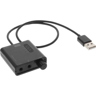 InLine USB zu HQ Audio Konverterkabel, USB Headset-Verstrker, mit Equalizer und optischem Audioausgang