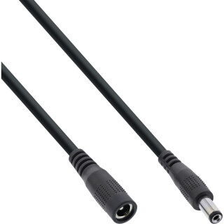 InLine® DC extension cable, DC plug male/female 5.5x2.1mm, 1m