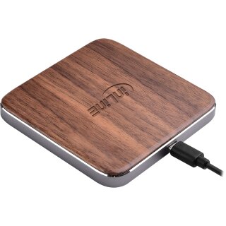 InLine® Qi woodcharge, wireless fast charger, Smartphone kabellos laden, 5/7,5/10W
