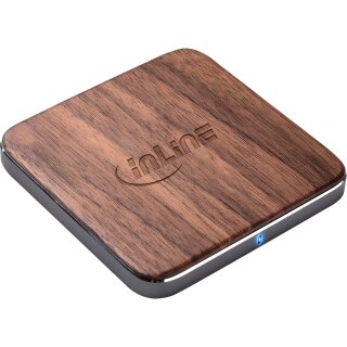 InLine® Qi woodcharge, Smartphone wireless fast charger, 5/7,5/10W
