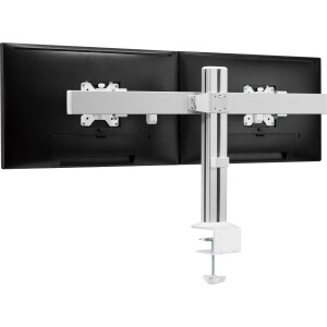 InLine® Aluminium Monitor-Tischhalterung für 2 Monitore bis 32", 8kg