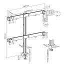 InLine® Aluminium monitor desk mount for 4 monitors up to 32", 8kg