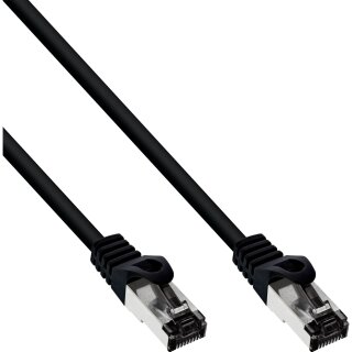InLine® Patch Cable S/FTP PiMF Cat.8.1 halogen free 2000MHz black 0.3m