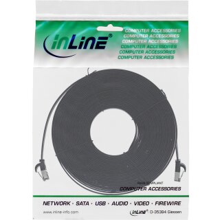 InLine® Patchkabel flach, U/FTP, Cat.8.1, TPE halogenfrei, schwarz, 5m