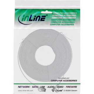 InLine® Patchkabel flach, U/FTP, Cat.6A, TPE halogenfrei, weiß, 10m