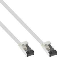 InLine® Flat patch cable, U/FTP, Cat.8.1, TPE halogen free, white, 3m