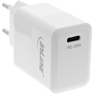 InLine USB PD Netzteil Ladegert Single USB-C, Power Delivery, 20W, wei
