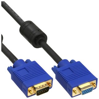 InLine® S-VGA Extension Cable Premium 15HD male to female black 5m