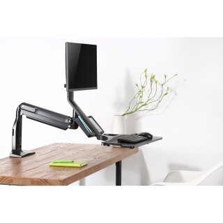 InLine® Workstation-Tischhalterung mit Lifter und USB 3.0, beweglich, für Tastatur, Maus und Monitor bis 81cm (32), max. 9kg
