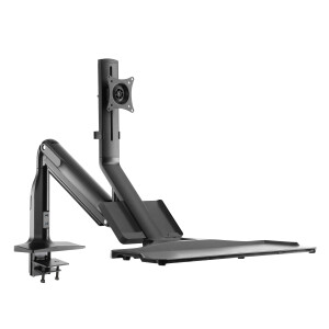 InLine® Workstation desk mount with lift and USB 3.0, movable, for keyboard, mouse and monitor up to 81cm (32"), max. 9kg