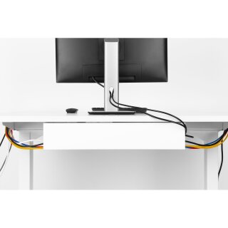 InLine® Kabelführungssystem für Untertisch-Montage, weiß