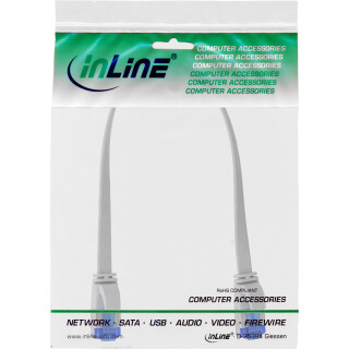 InLine® Patchkabel flach, U/FTP, Cat.6A, TPE halogenfrei, weiß, 0,3m