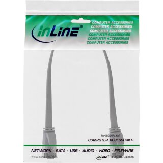 InLine® Patchkabel flach, U/FTP, Cat.8.1, TPE halogenfrei, grau, 0,25m