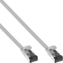 InLine® Flat patch cable, U/FTP, Cat.8.1, TPE halogen free, grey, 0,25m