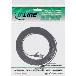 InLine® Patchkabel flach, U/FTP, Cat.8.1, TPE halogenfrei, schwarz, 2m