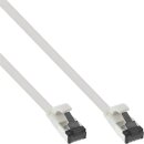 InLine® Flat patch cable, U/FTP, Cat.8.1, TPE halogen free, white, 0,5m