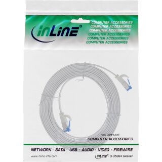 InLine® Patchkabel flach, U/FTP, Cat.6A, TPE halogenfrei, weiß, 1,5m