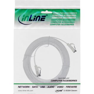 InLine® Patchkabel flach, U/FTP, Cat.8.1, TPE halogenfrei, weiß, 1,5m