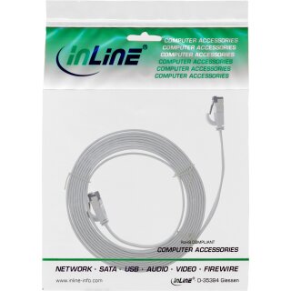 InLine® Patchkabel flach, U/FTP, Cat.6A, TPE halogenfrei, grau, 0,25m