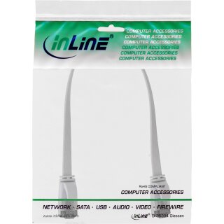 InLine® Patchkabel flach, U/FTP, Cat.8.1, TPE halogenfrei, weiß, 0,25m
