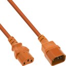 InLine® Power cable extension, C13 to C14, orange, 0.5m