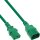 InLine® Kaltgeräteverlängerung, C13 auf C14, grün, 0,75m
