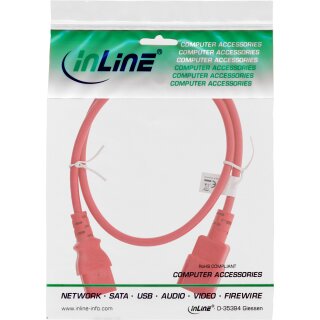InLine® Kaltgeräteverlängerung, C13 auf C14, rot, 0,5m