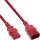 InLine® Power cable extension, C13 to C14, red, 0.75m