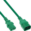 InLine® Kaltgeräteverlängerung, C13 auf C14, grün, 0,5m