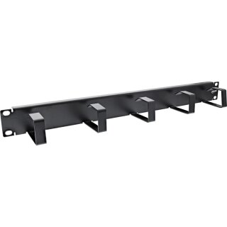 InLine® 19" Cable management panel, 5 small brackets, RAL9005, black