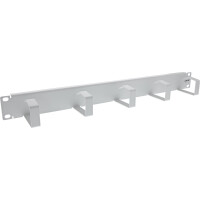 InLine® 19" Cable management panel, 5 small brackets, RAL7035, grey