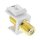 Keystone installation adapter, connection coupling for satellite cable, 2x F-sockets, white