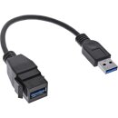 InLine® USB 3.2 Gen.1 Keystone adapter cable, USB A male / Keystone female, 0.2m