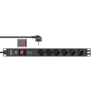 InLine® 19" socket strip, 6-way, surge and overload protection, switch