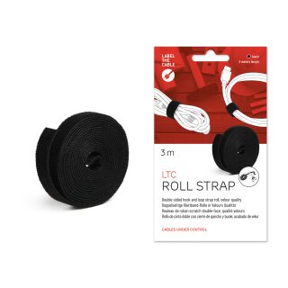 Label-The-Cable Roll, LTC PRO 1210, doppelseitige Klettbandrolle, 25m, schwarz