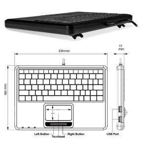 Perixx PERIBOARD-510 H PLUS DE, mini USB keyboard,...