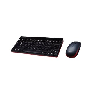 Perixx PERIDUO-712 DE B, Mini Keyboard and Mouse Set, Cordless, Black