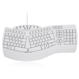 Perixx PERIBOARD-512 DE, Ergonomic USB Keyboard, white