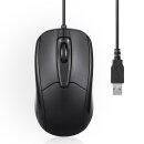 Perixx PERIMICE-209, Wired mouse, USB cable, black