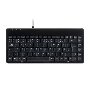 Perixx PERIBOARD-409 P, DE, Mini keyboard PS/2, black
