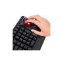 Perixx PERIBOARD-522 US B, kabelgebundene Tastatur mit Trackball, US Layout, schwarz
