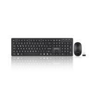 Perixx PERIDUO-717 DE, keyboard and mouse set, large letters, cordless, black