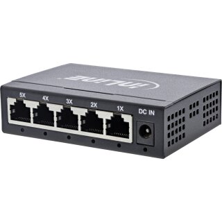 InLine® Gigabit Netzwerk Switch 5-Port, 1GBit/s, Desktop, Metallgehäuse, lüfterlos