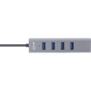 InLine® USB 3.2 USB-C Multi Hub (4x USB-A 5Gb/s), OTG, Metallgehäuse