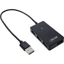 InLine® USB 2.0 Hub, 4 Port, schwarz, Kabel 30cm