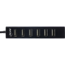 InLine® USB 2.0 Hub, 7 Port, schwarz, mit 1m USB DC...