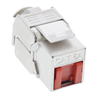 InLine® RJ45 Keystone Jack Snap-In module Cat.6a, with dust cover red