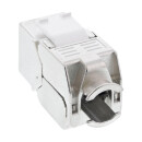 InLine® RJ45 Keystone Jack Snap-In module Cat.6a, with dust cover blue