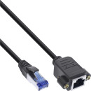 InLine® Patch cable built-in extension, S/FTP (PiMf), Cat.6A, halogen-free, copper, black, 1.5m