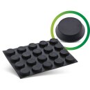 InLine® Rubber pads 20pcs Pack black,  flat shape 1,2cm